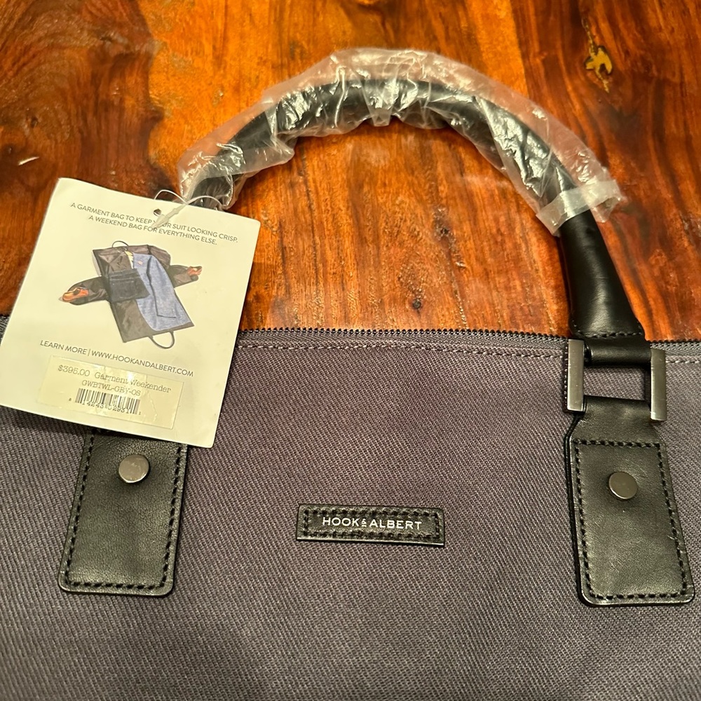 HOOK & ALBERT TWILL GARMENT WEEKENDER BAG GRAY